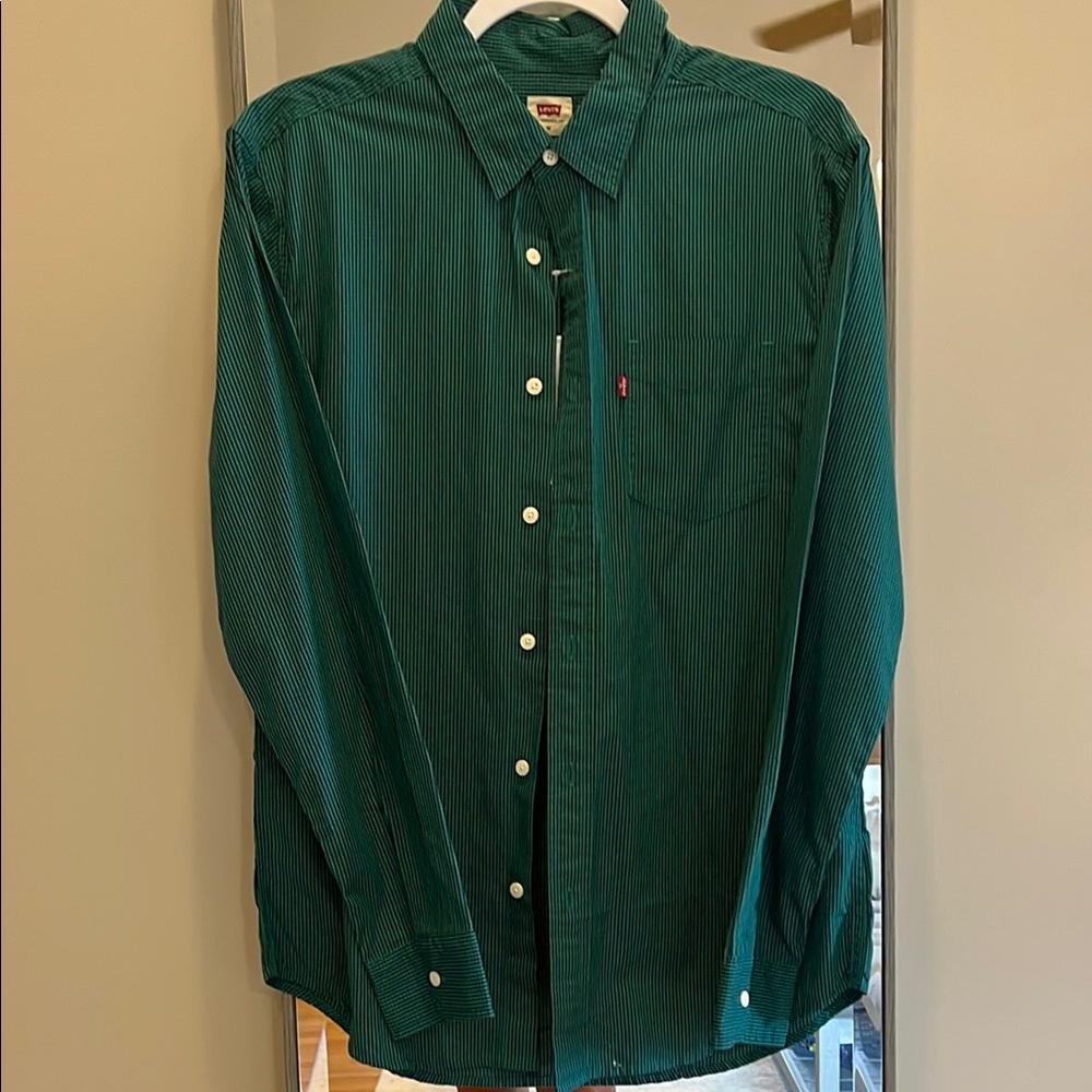 Levi's Dark Teal Pinstripe Button-Down Shirt